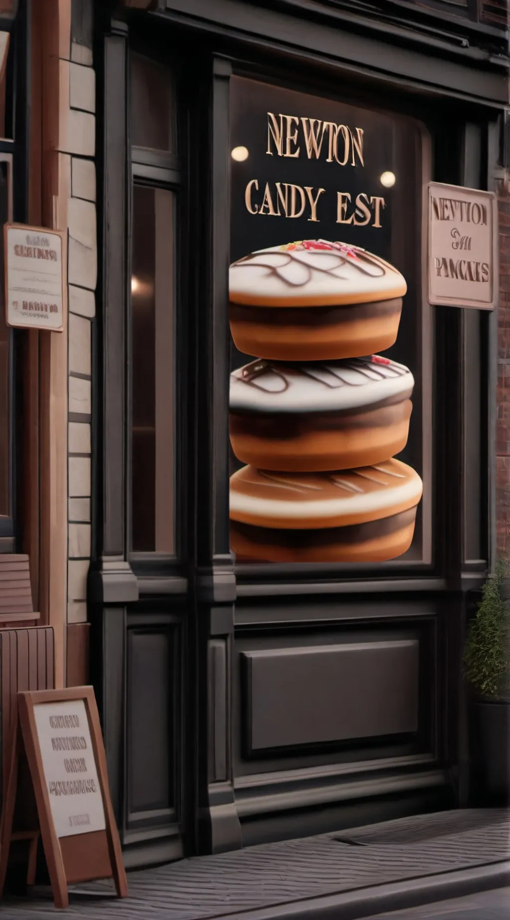 ai character: Candy Factory background