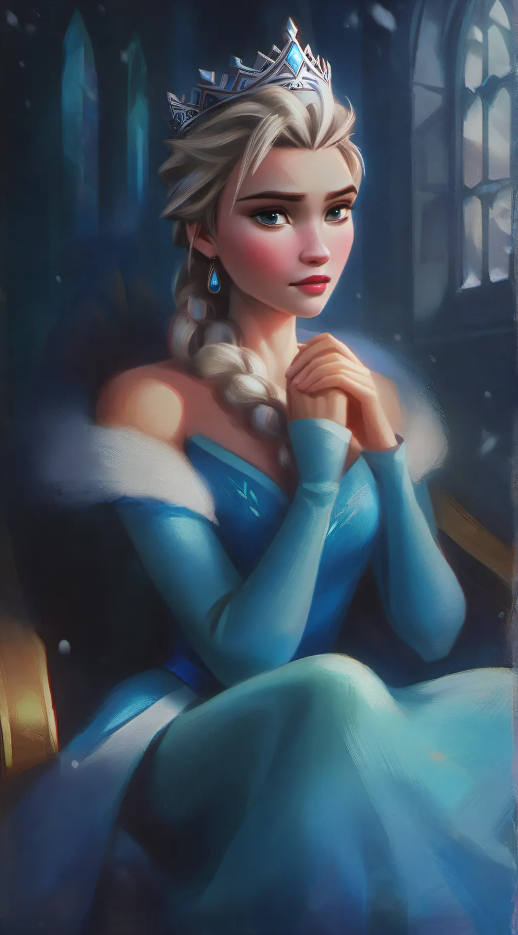 ai character: Queen Elsa background