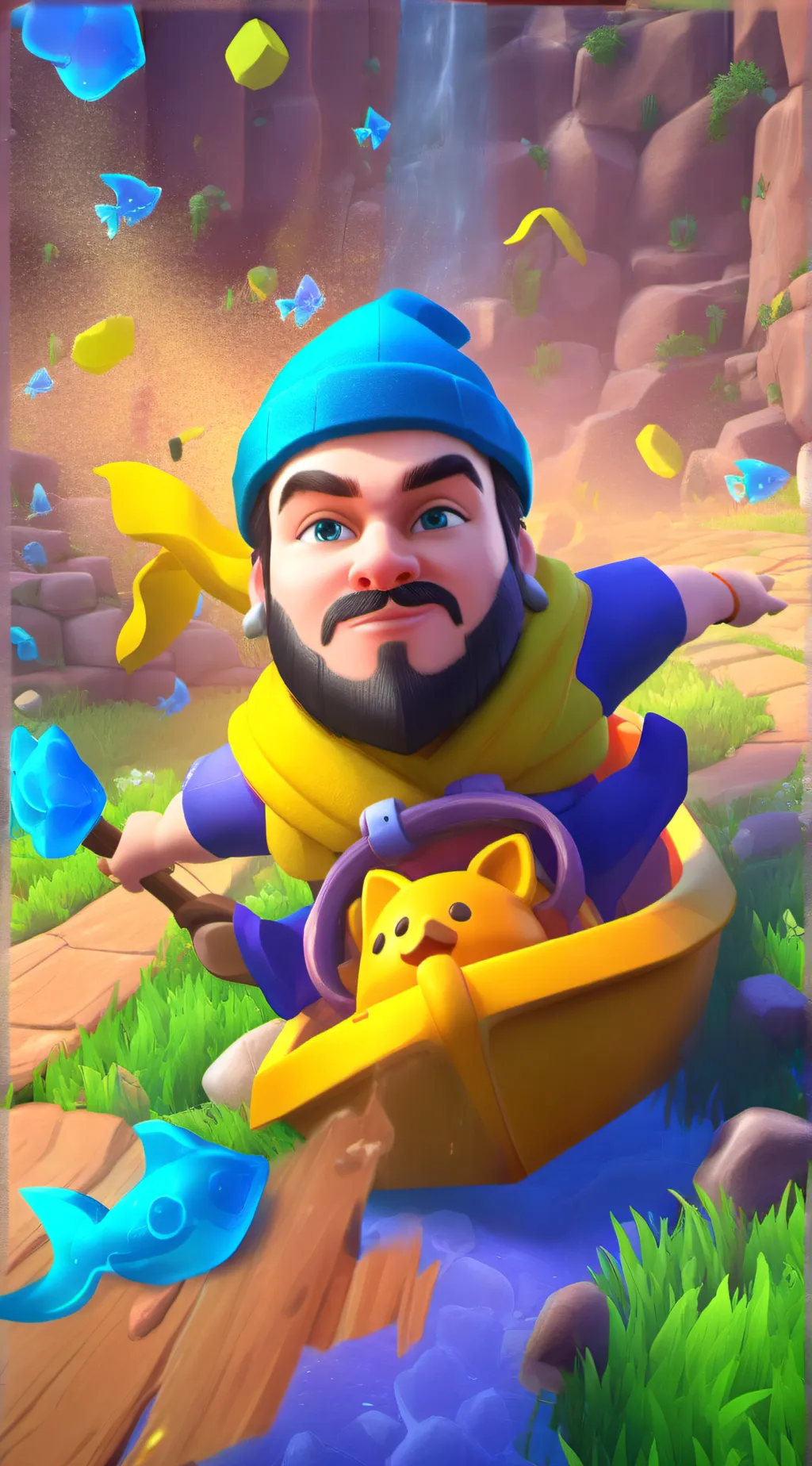 ai character: Bearded Josh background