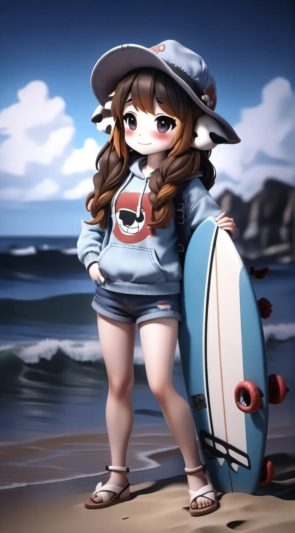 ai character: Stitch girl  background