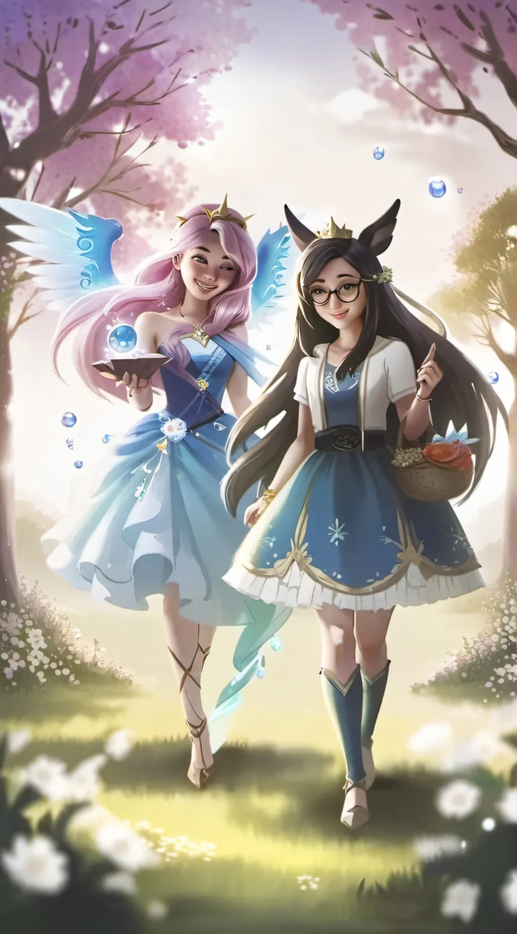 ai character:  celestia and luna background