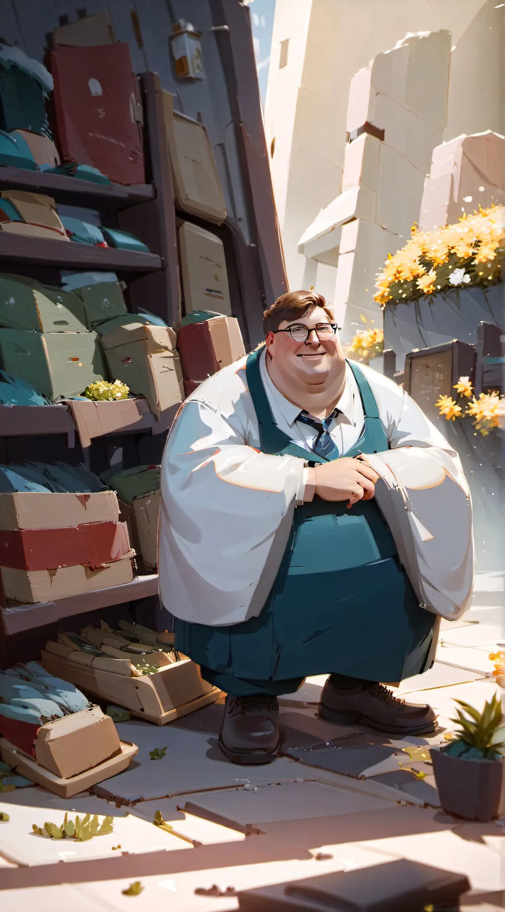 ai character: Peter Griffin  background