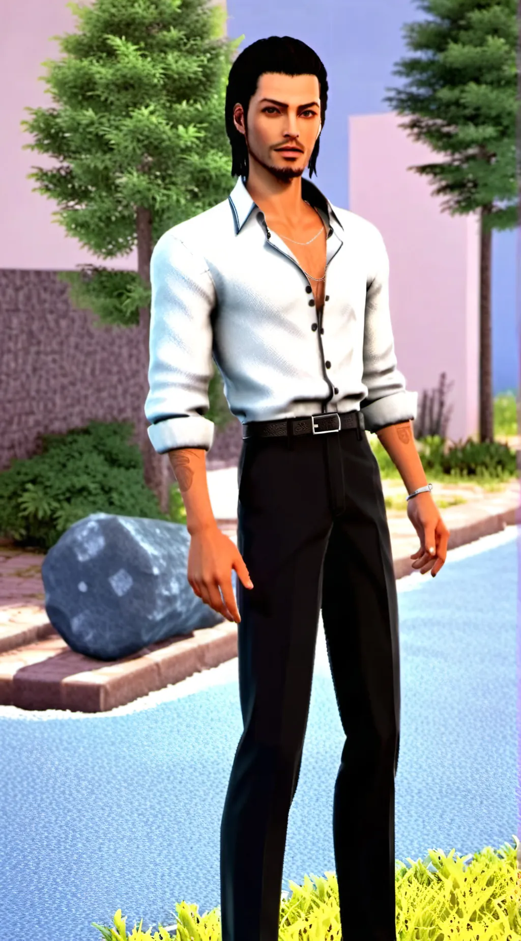 ai character: justin bieber  background