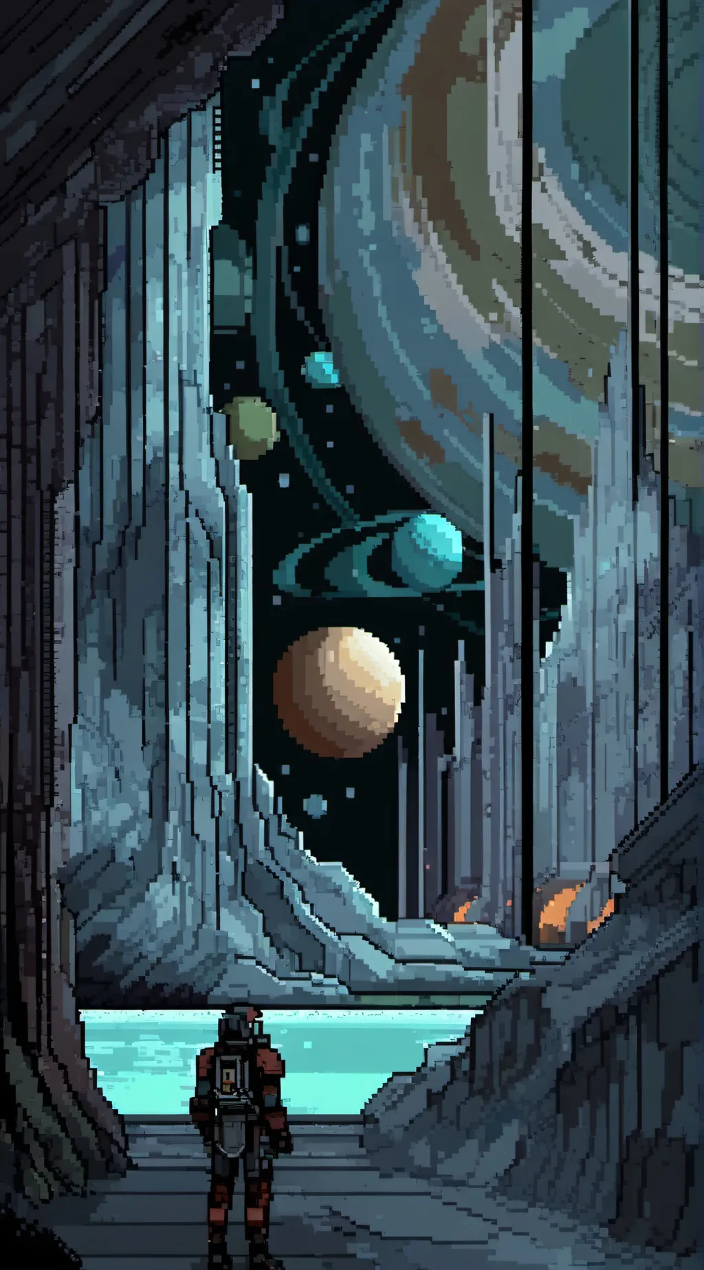ai character: solar system background