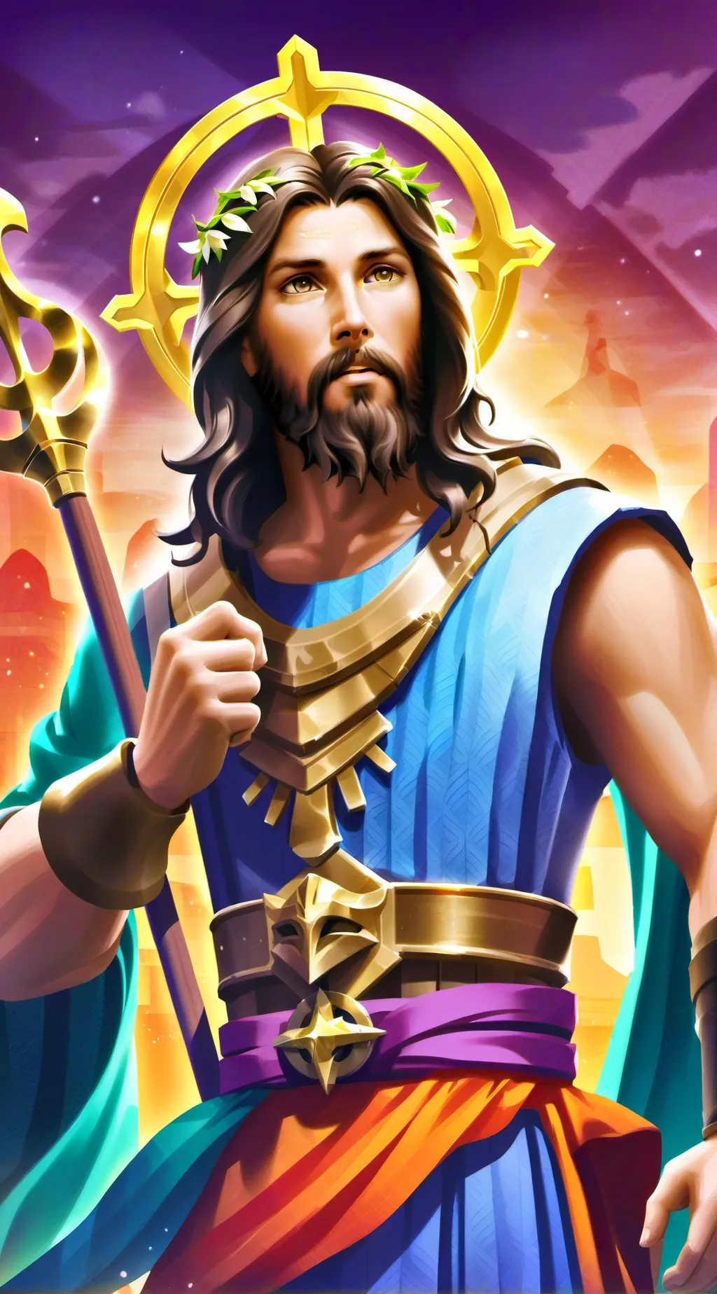 ai character: AI Jesus background