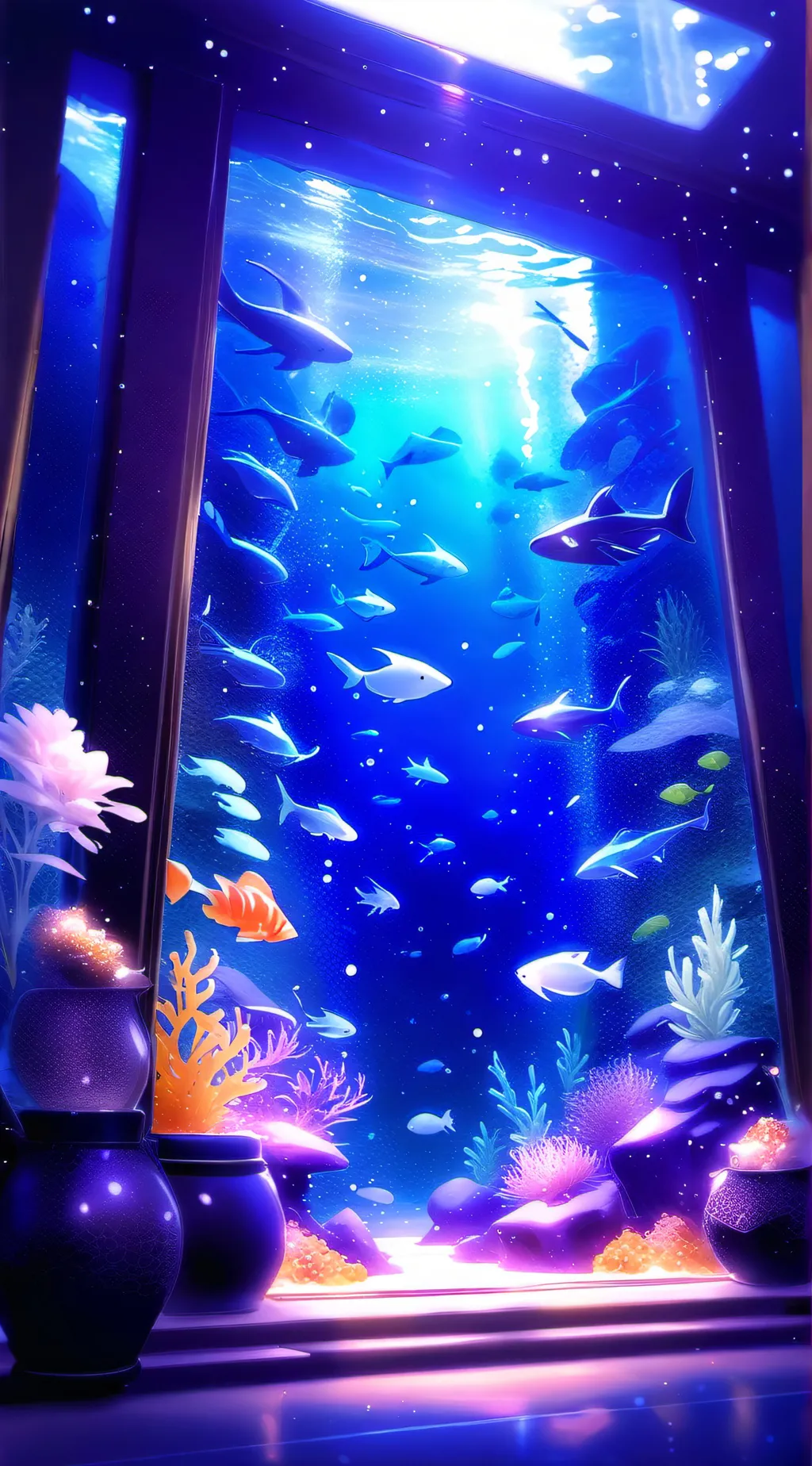 ai character: Fish in fish tank background