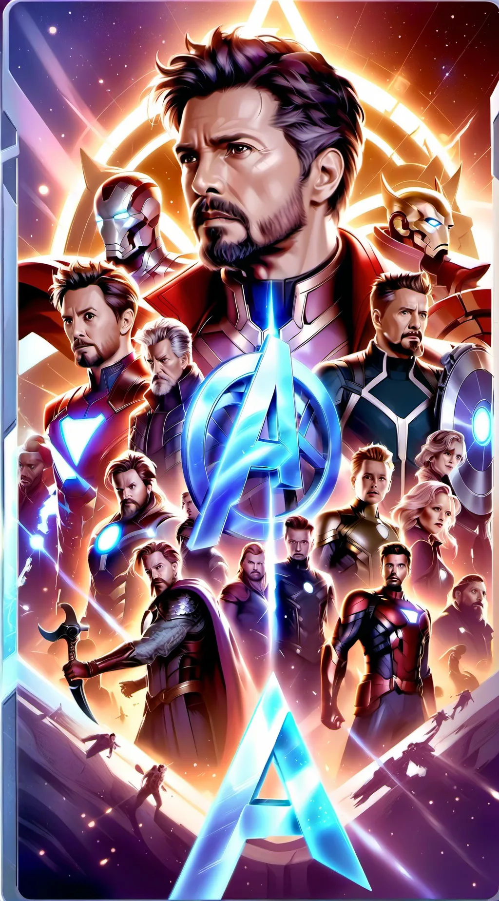 ai character: Avengers beach day background