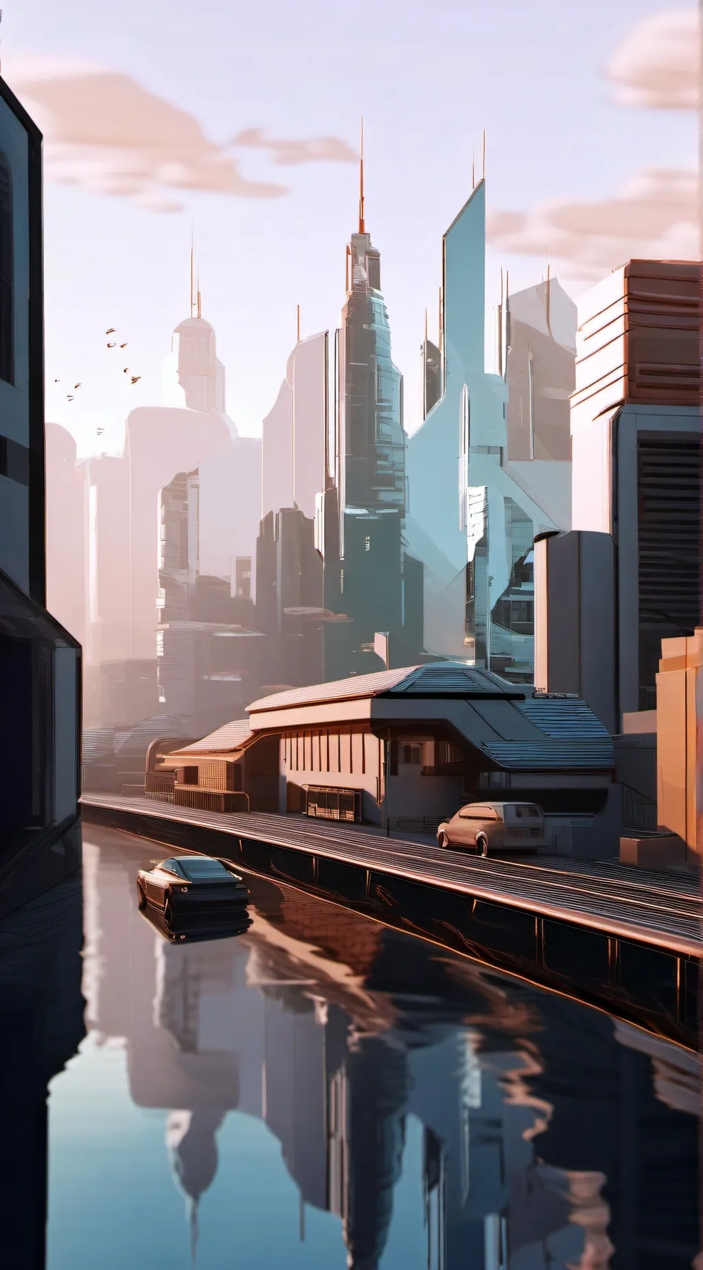 ai character: The city  background