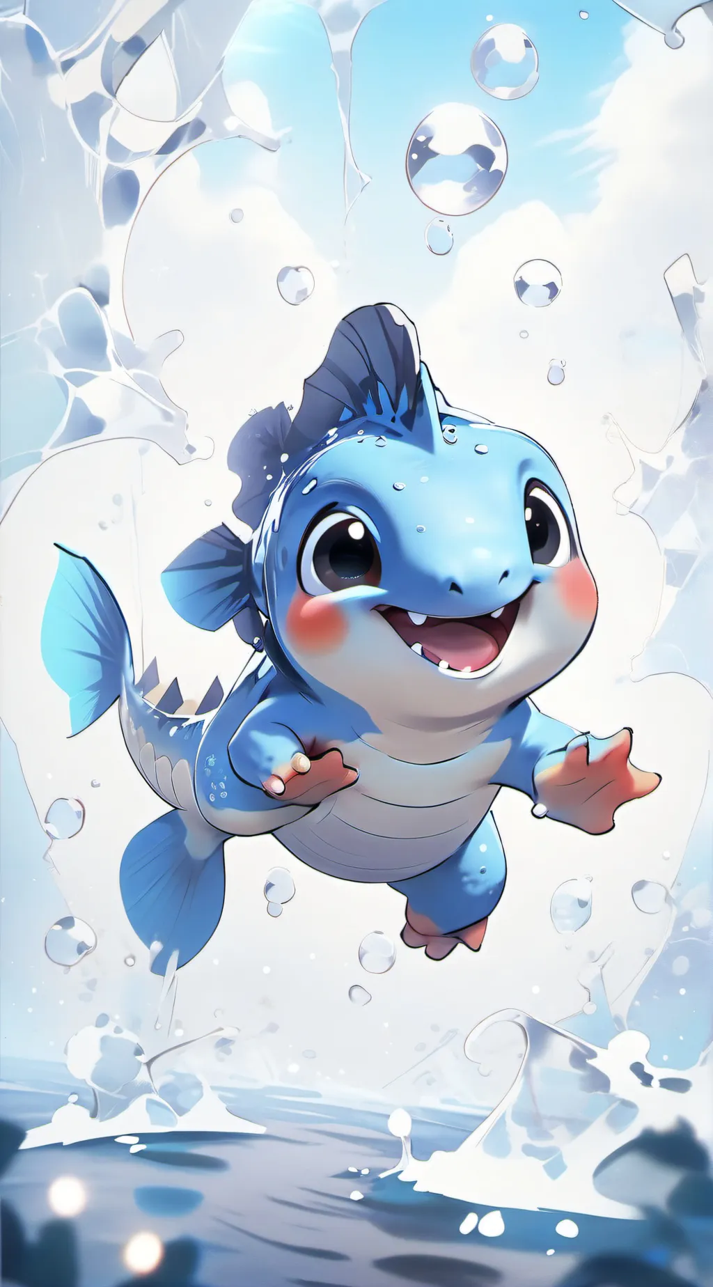 ai character: water creature background
