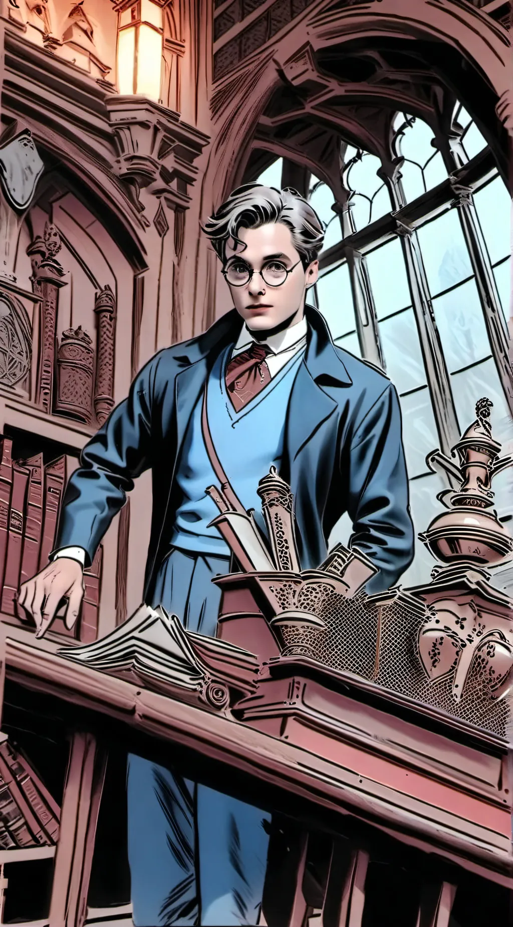 ai character: Hogwarts school background