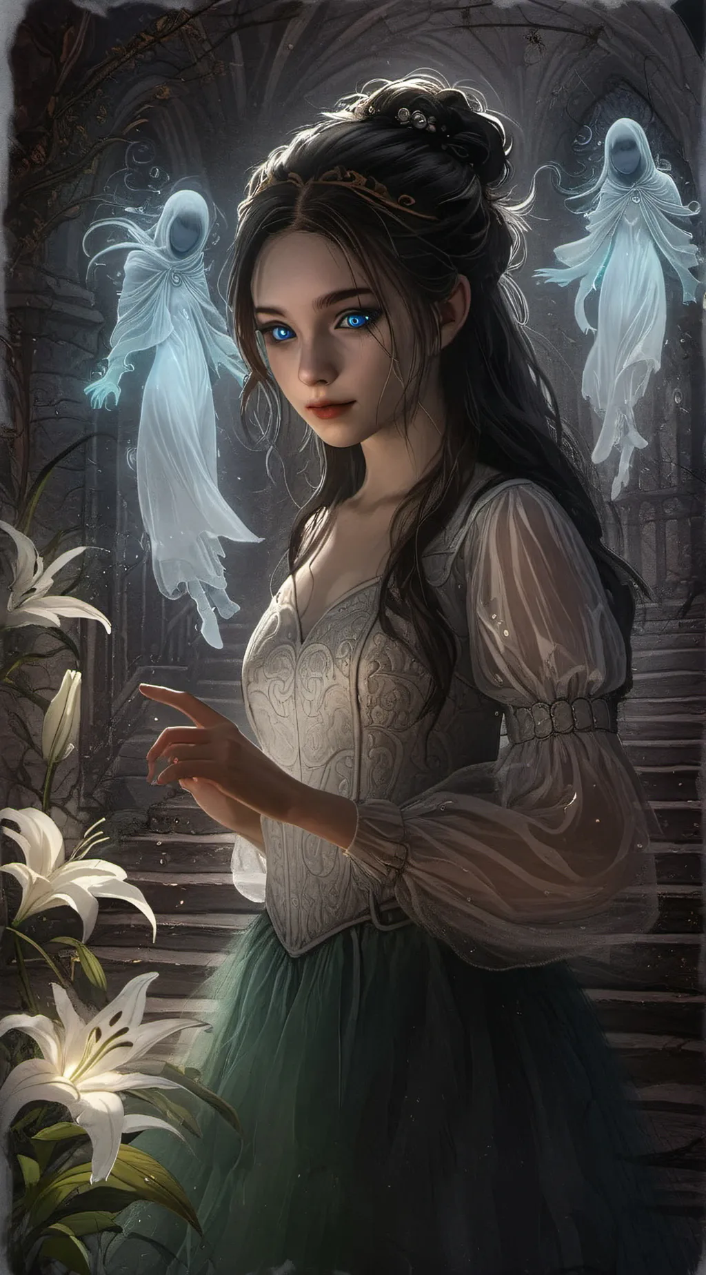 ai character: Giselle Delmorte.  background