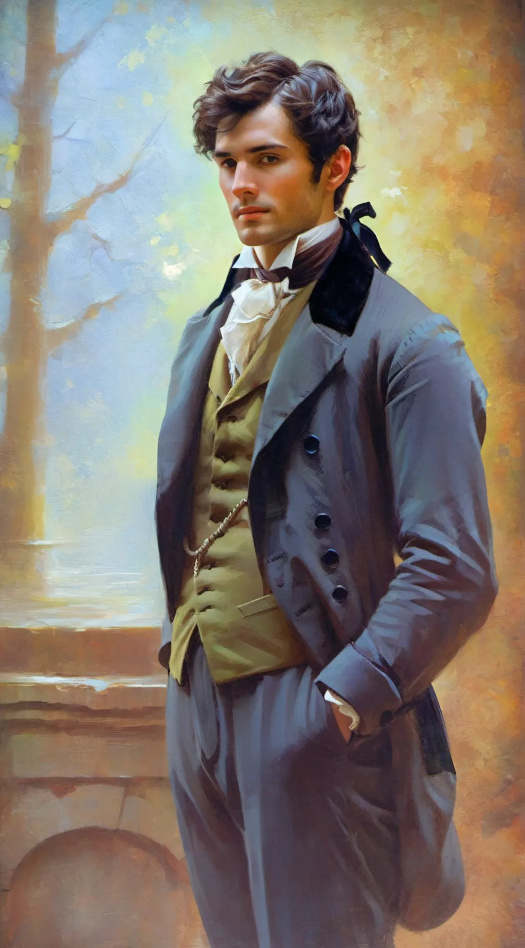 ai character: William Hartfield  background