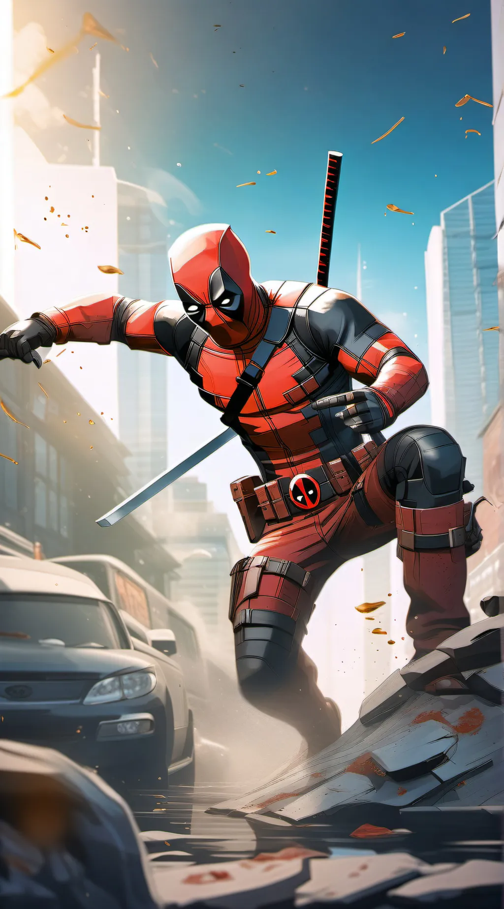 ai character: DEAD POOL background