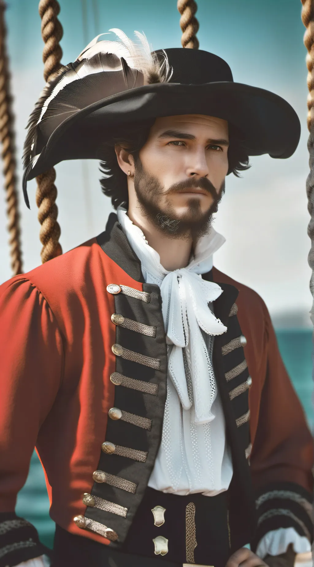 ai character: Captin James Hook  background