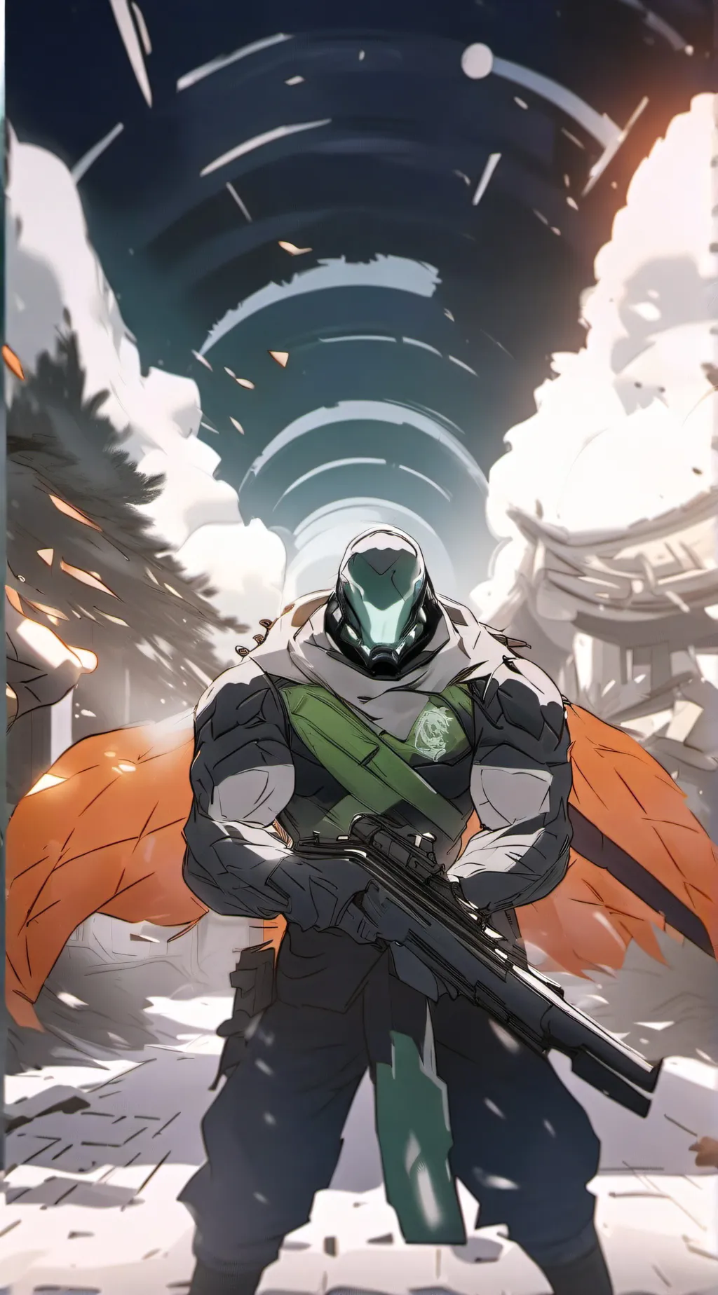 ai character: Flux  background
