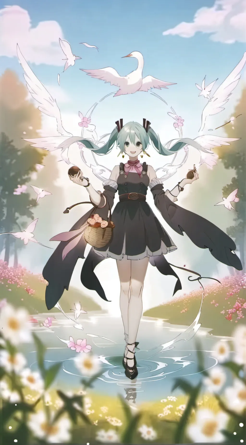 ai character: HASTUNE MIKU background