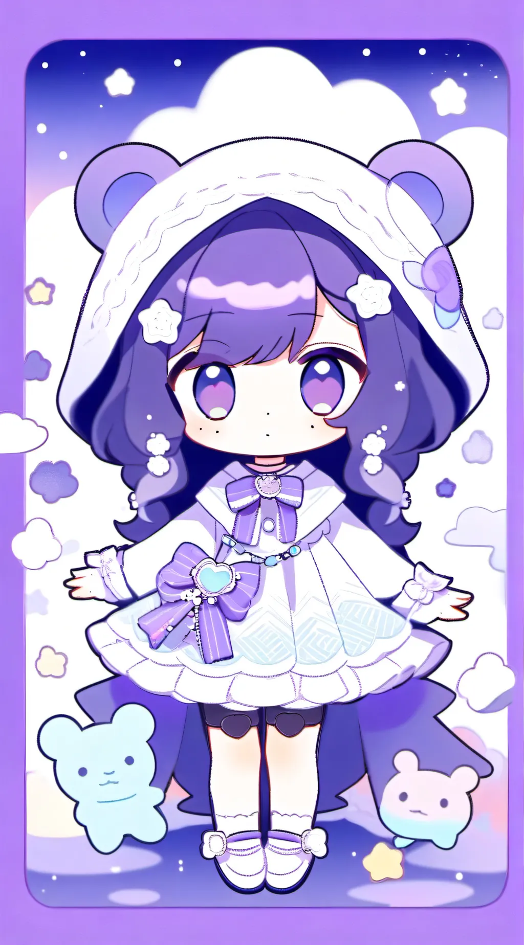 ai character: Violet background