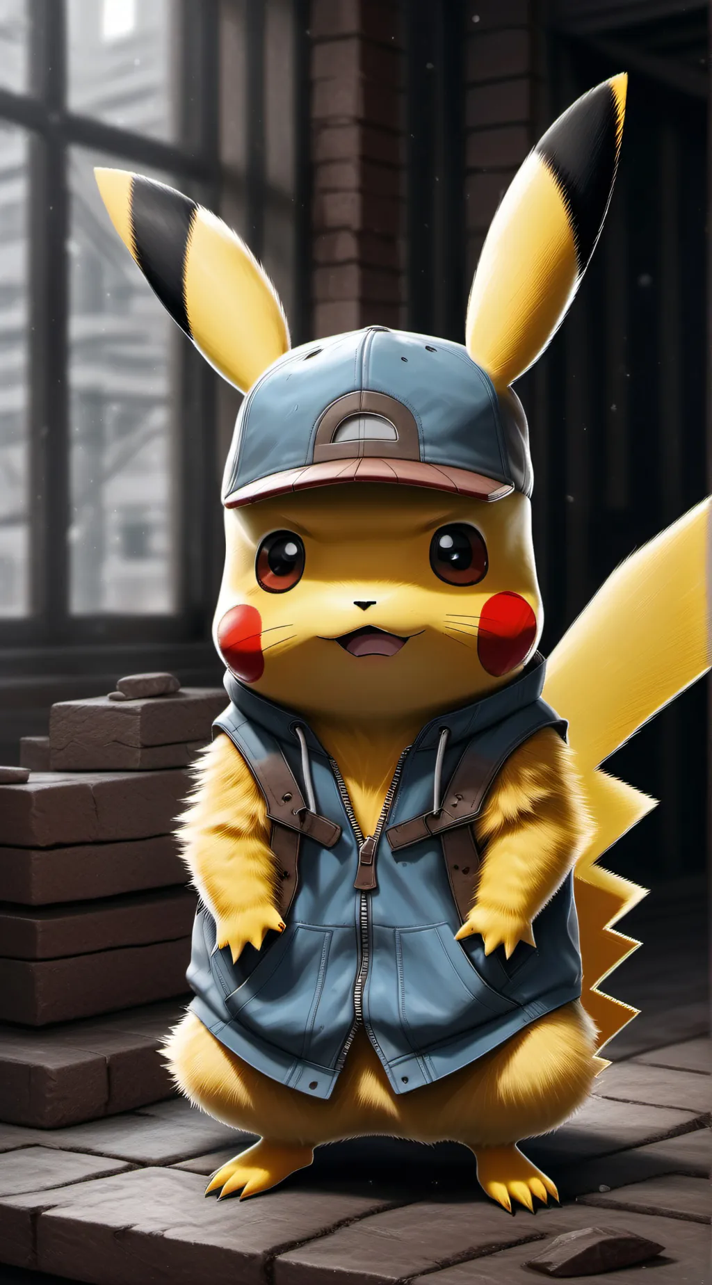 ai character: Pikachu 🌌 background