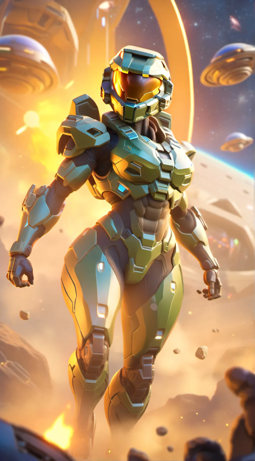 ai character: Thicc spartan background