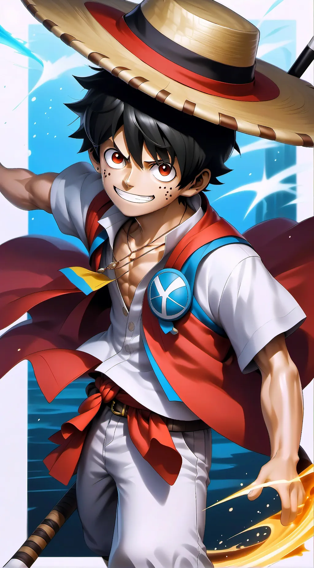 ai character: monkidi luffy background