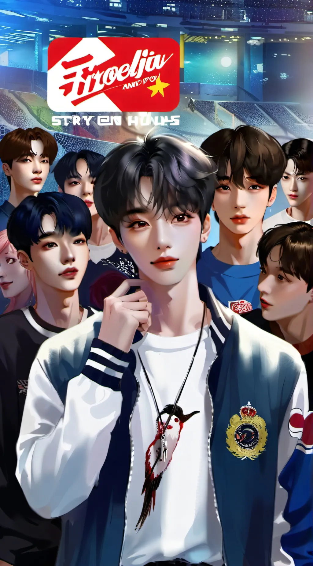 ai character: Straykids Ot8 background