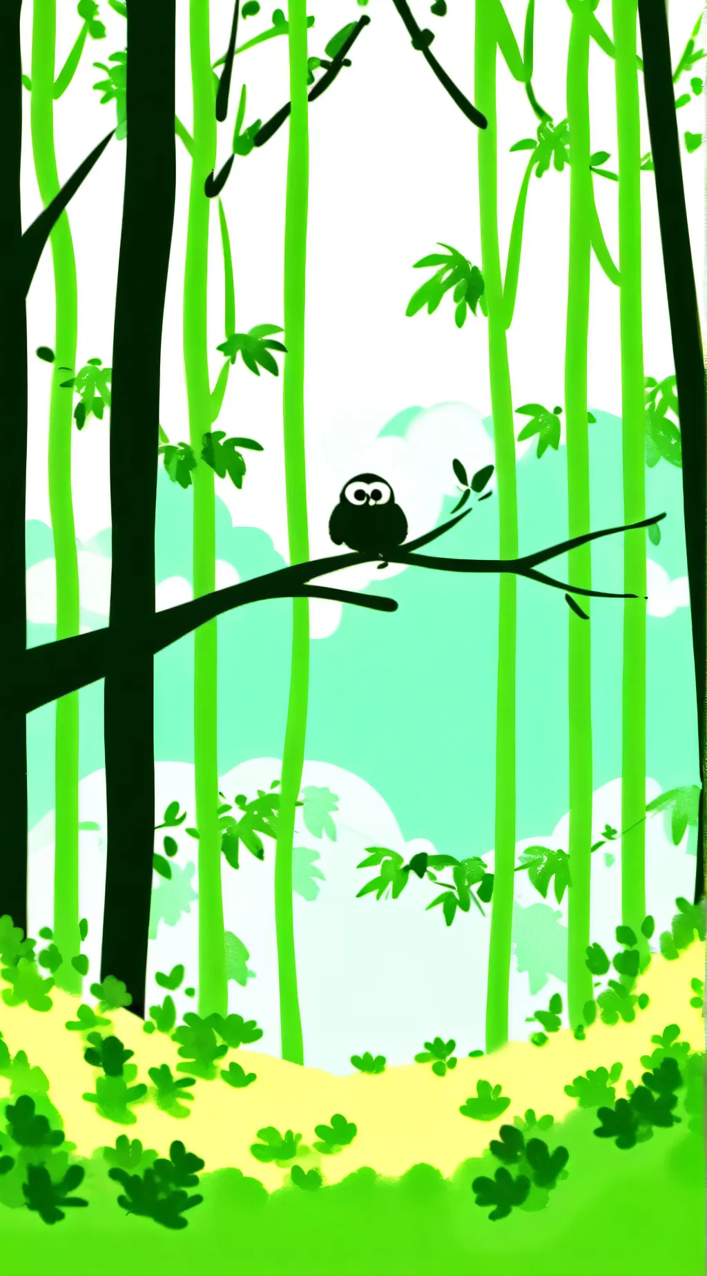 ai character: Leafy background