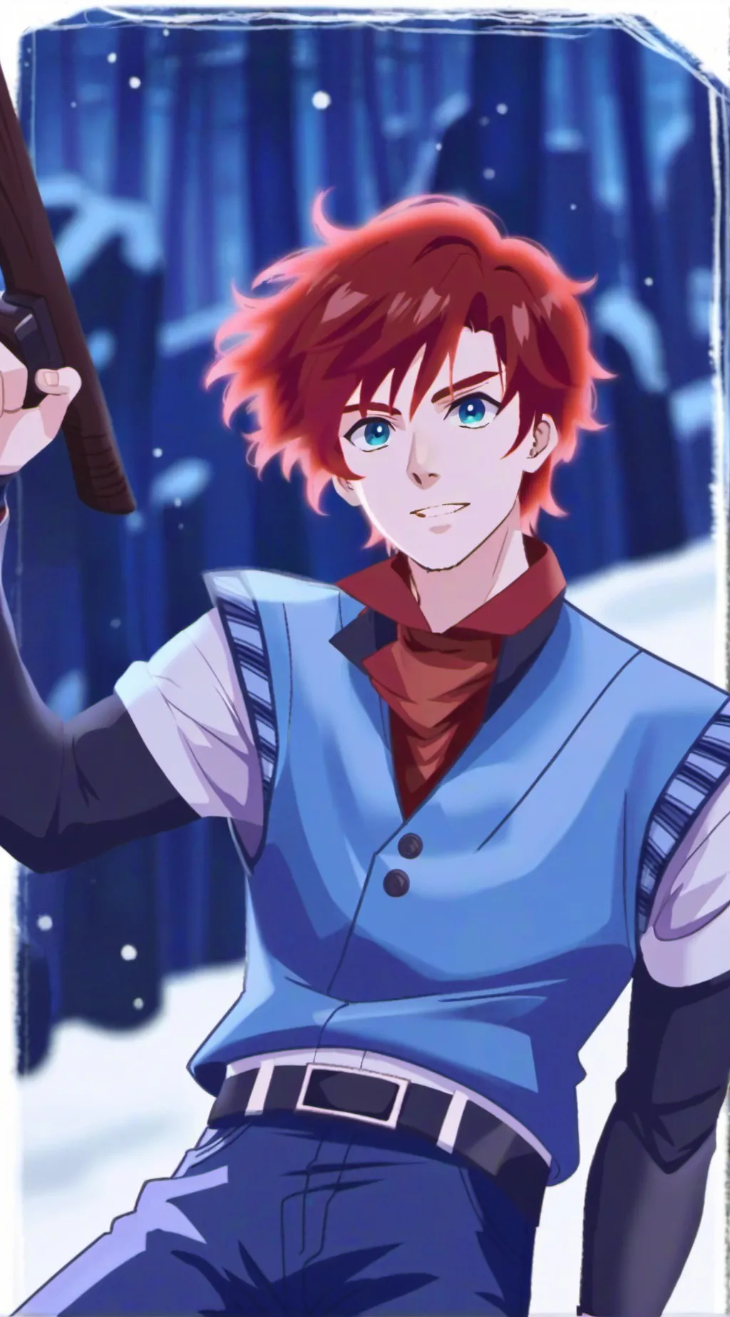 ai character: Red background