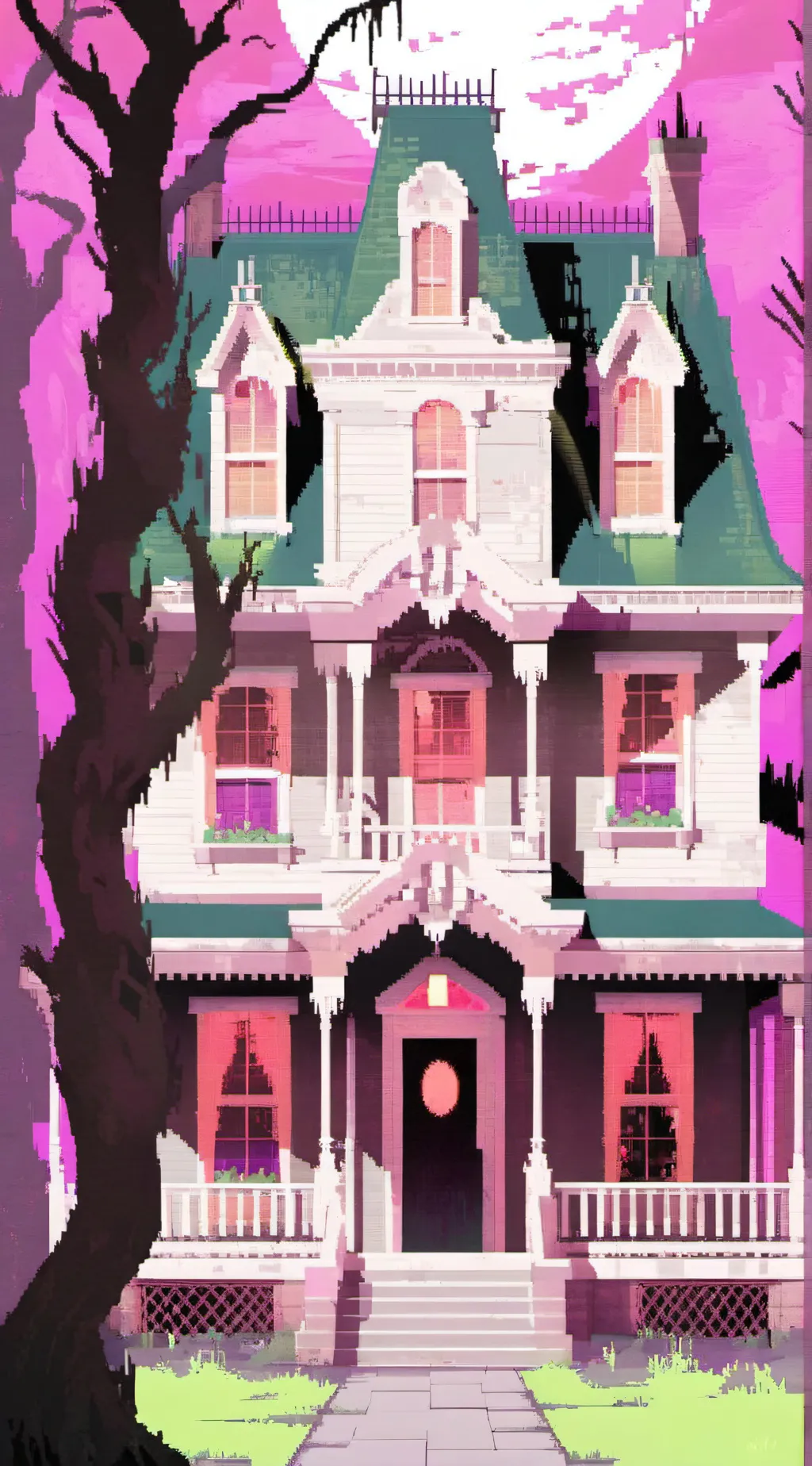 ai character: House of Horror background