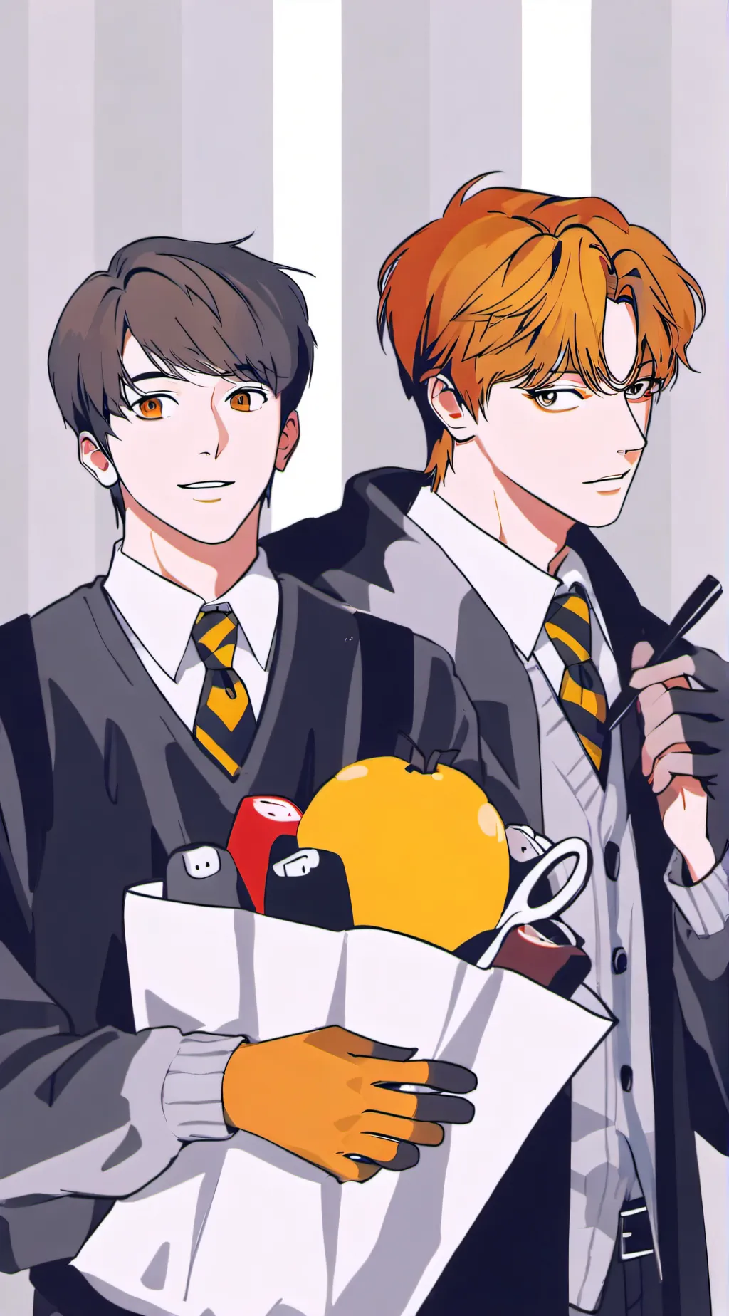 ai character: Fred and Daphina  background