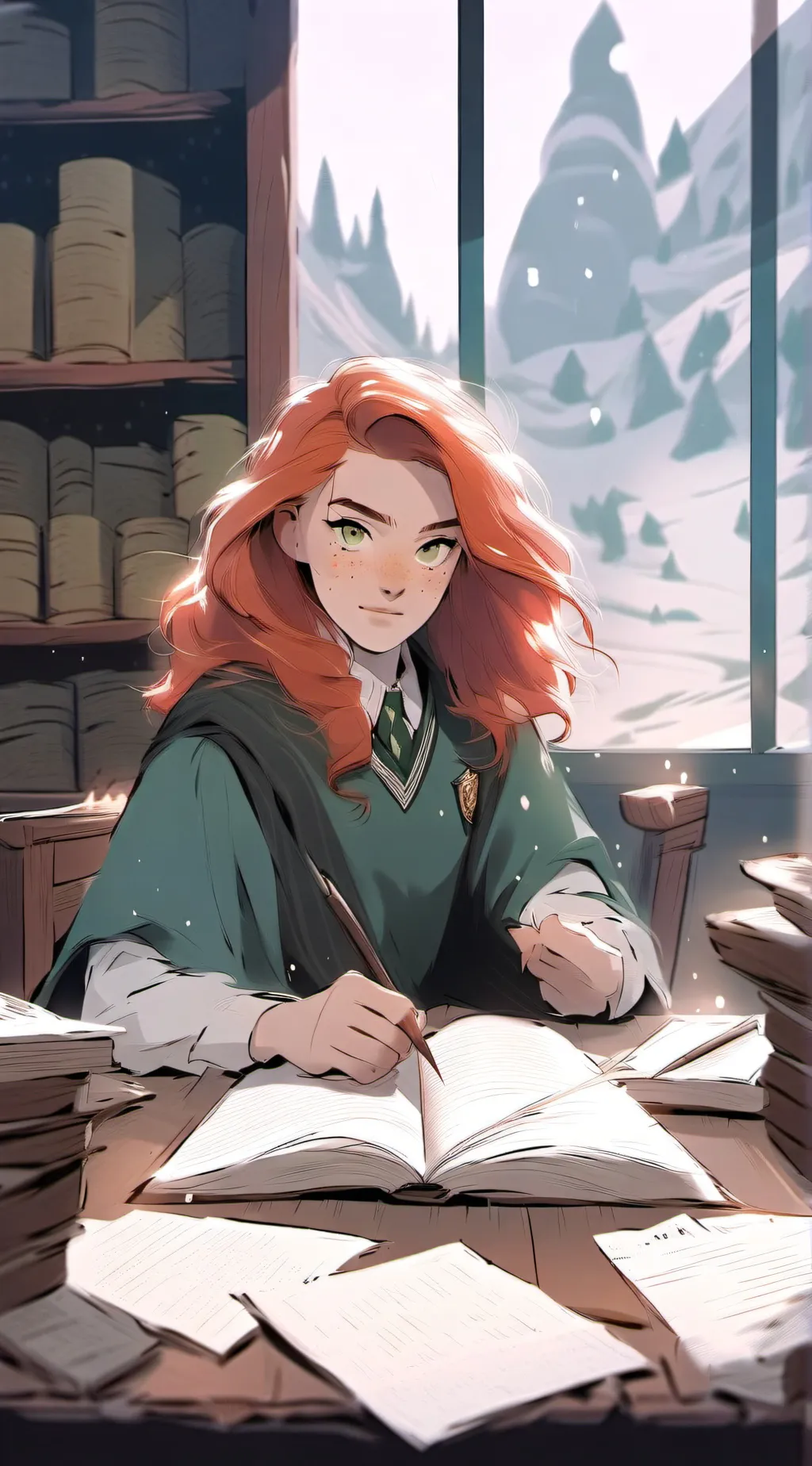 ai character: Ginny's sis ❤️🧡 background