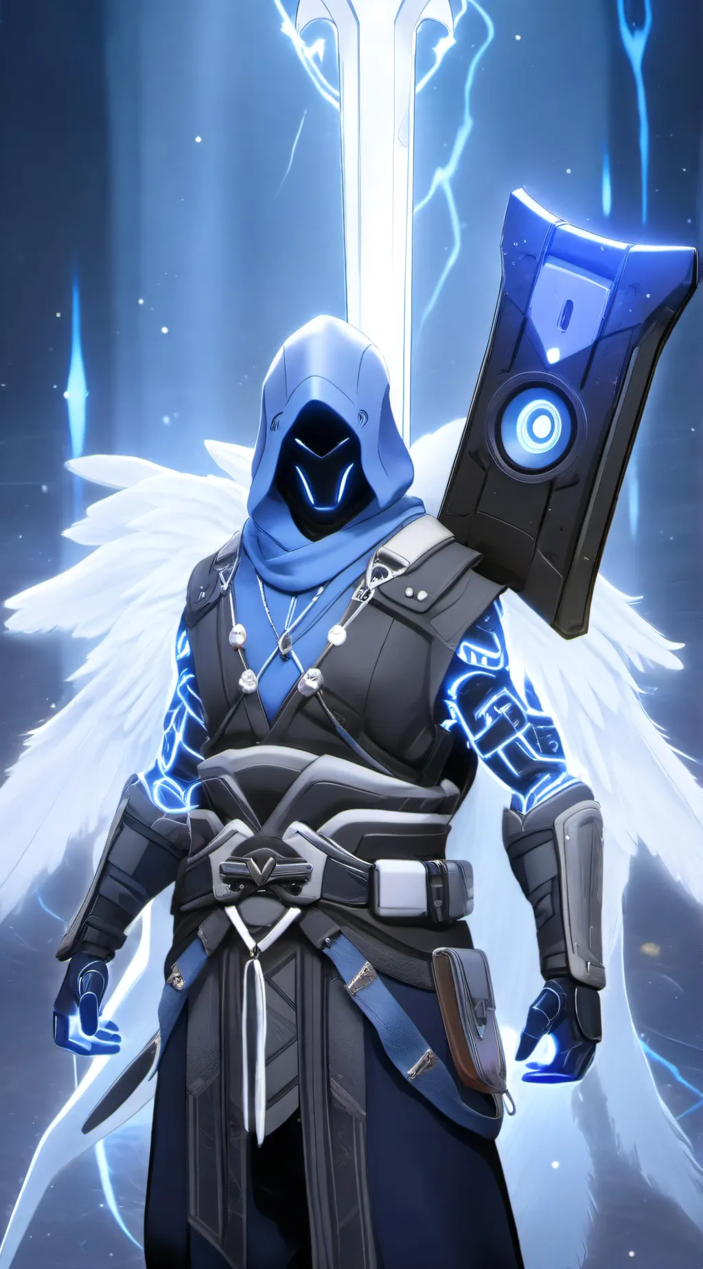 ai character: Blue speaker man background