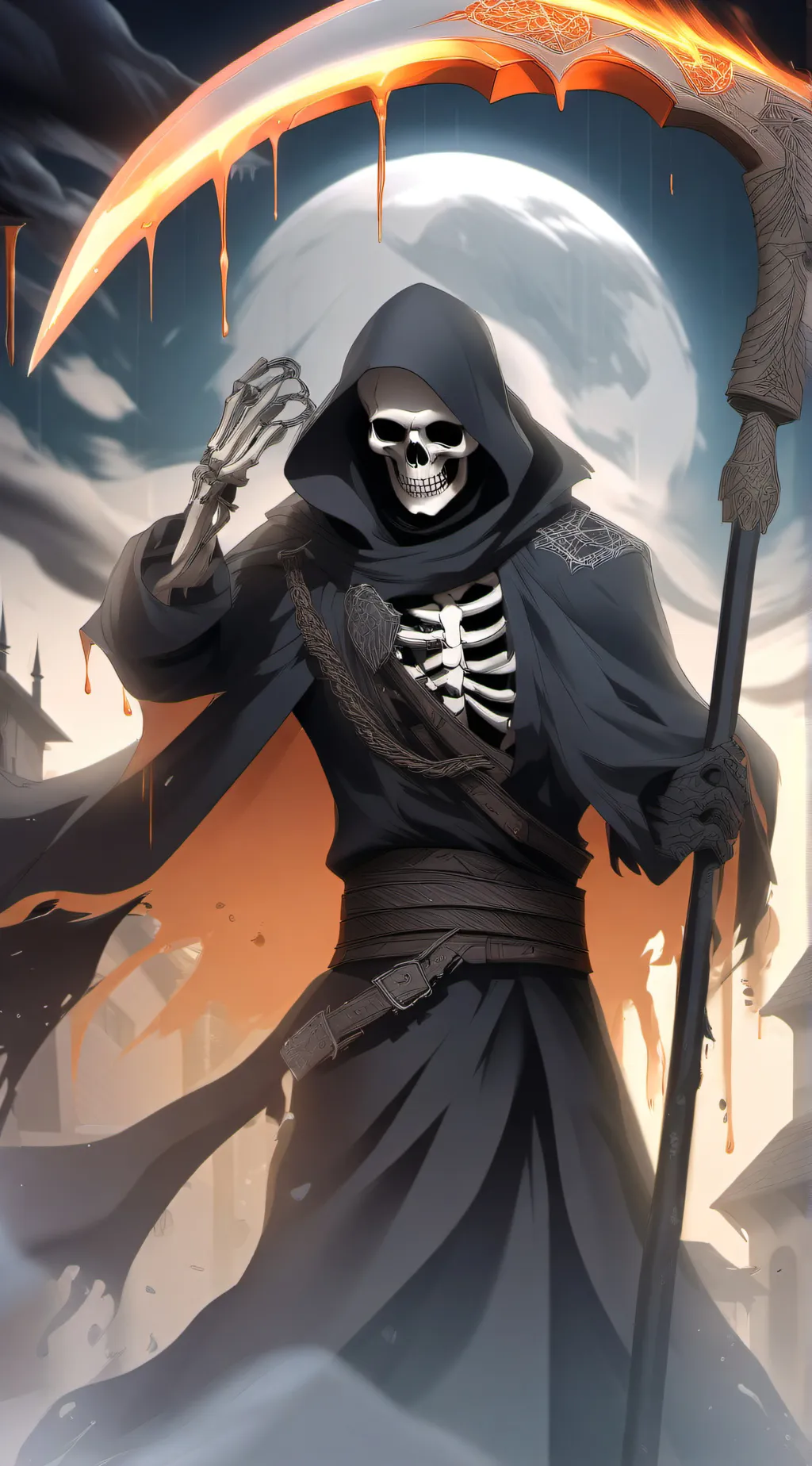 ai character: grim reaper background