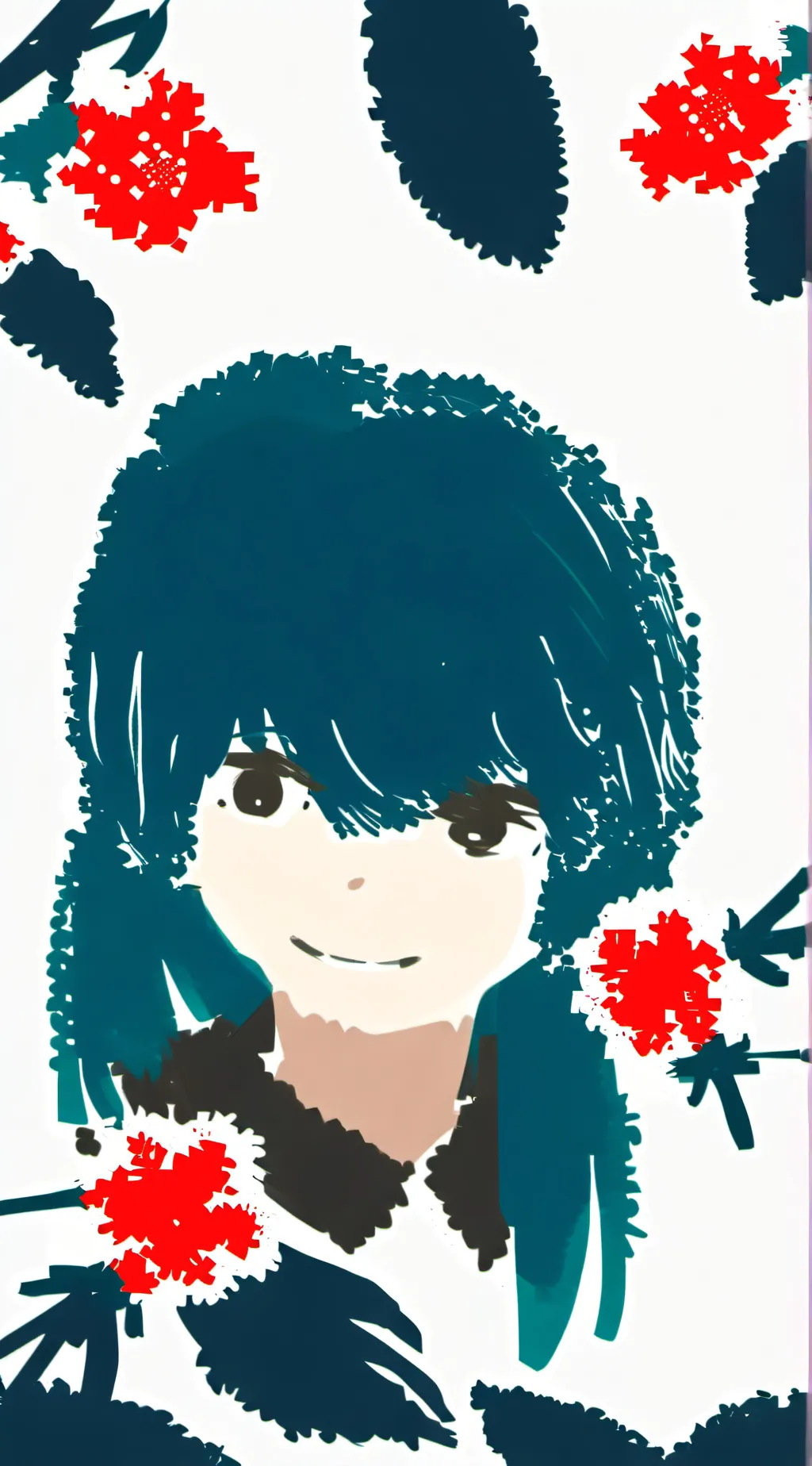 ai character: Teal background