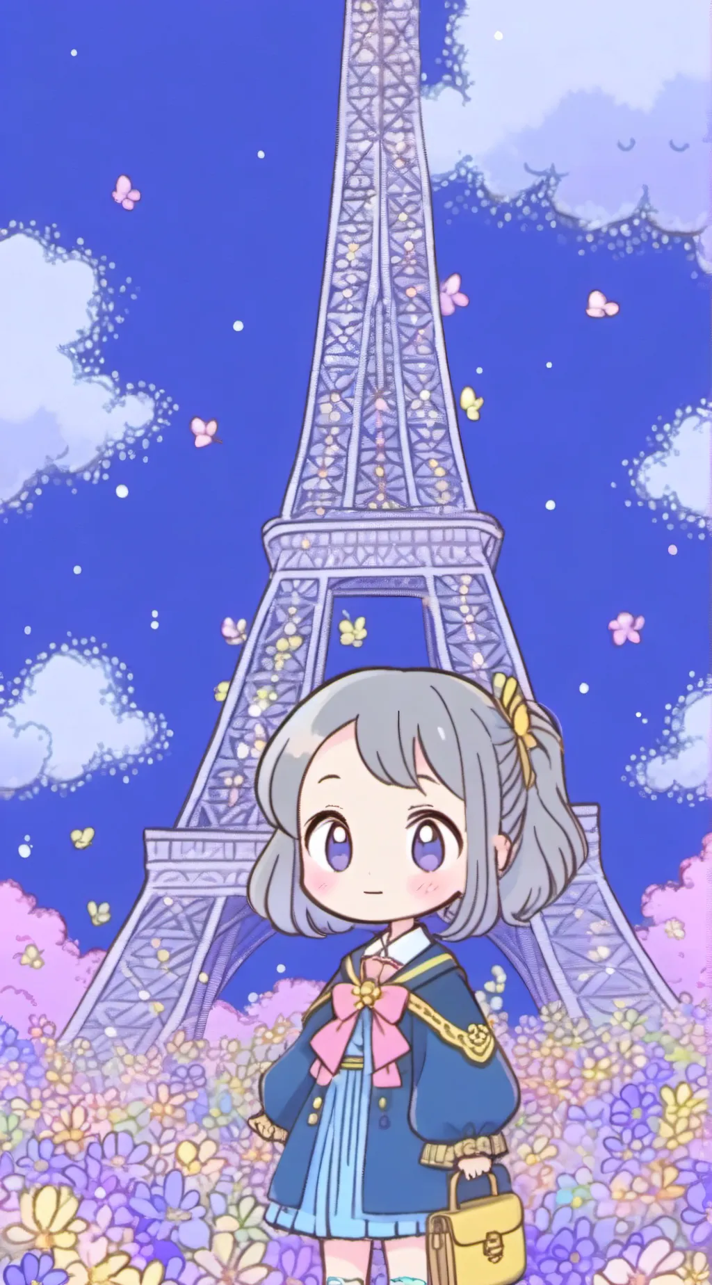 ai character: Violet background