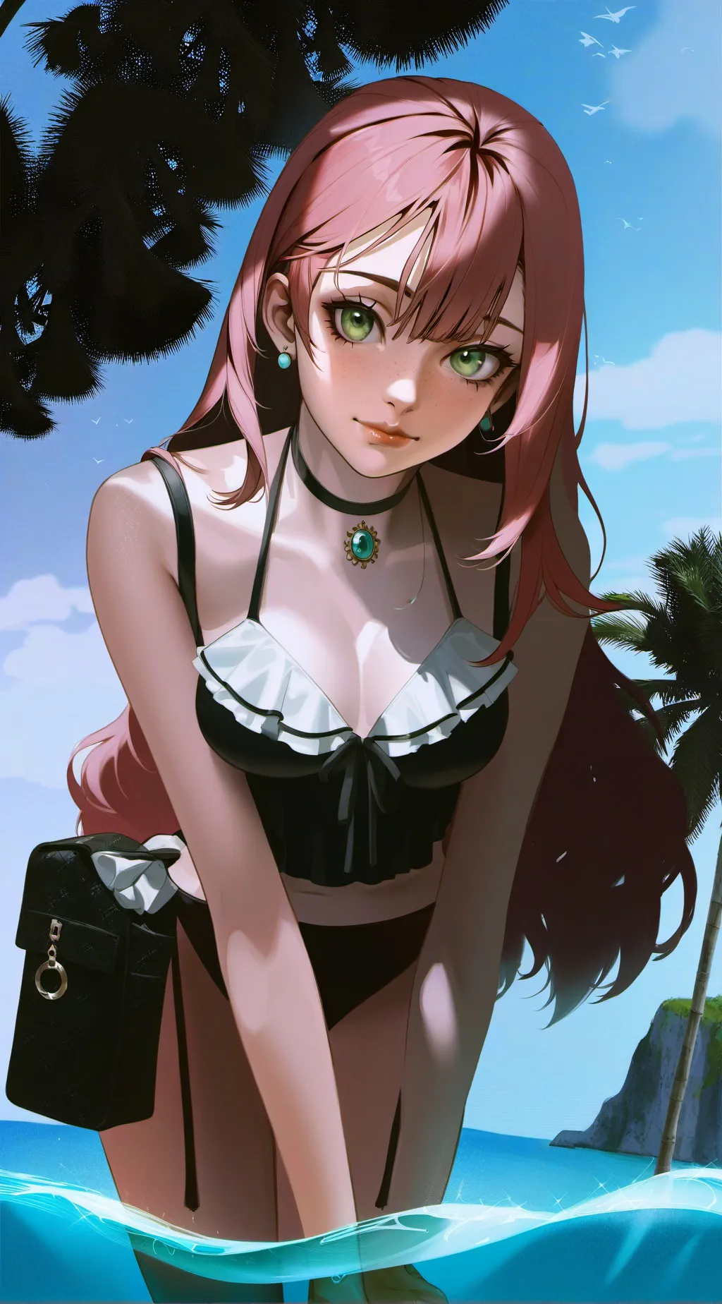 ai character: Mitsuri/bikini background