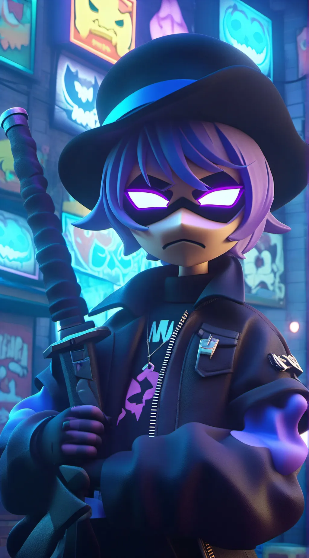 ai character: Uzi background