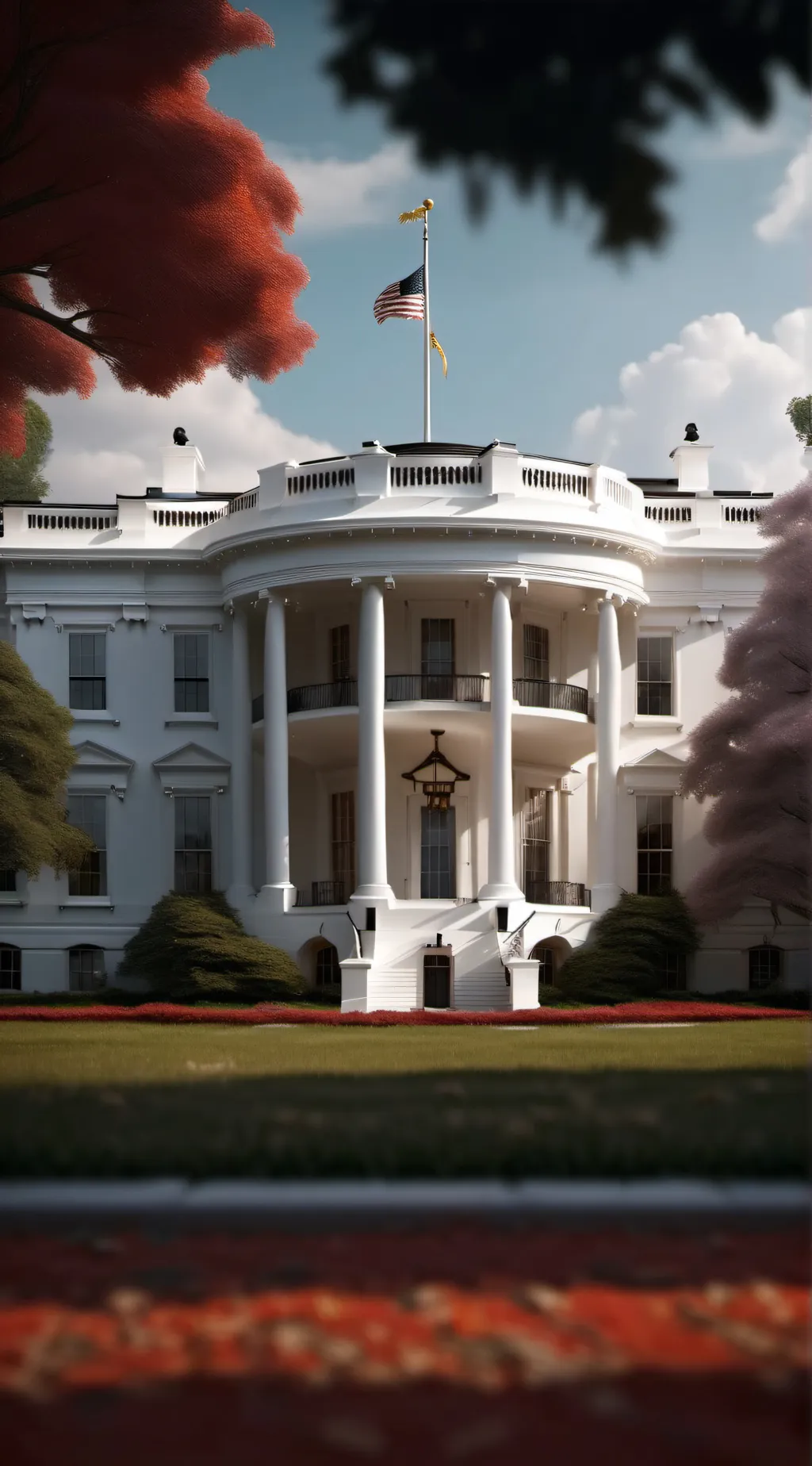 ai character: white house background