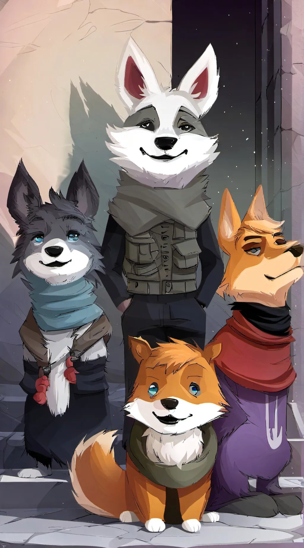 ai character: a bunch of furries background