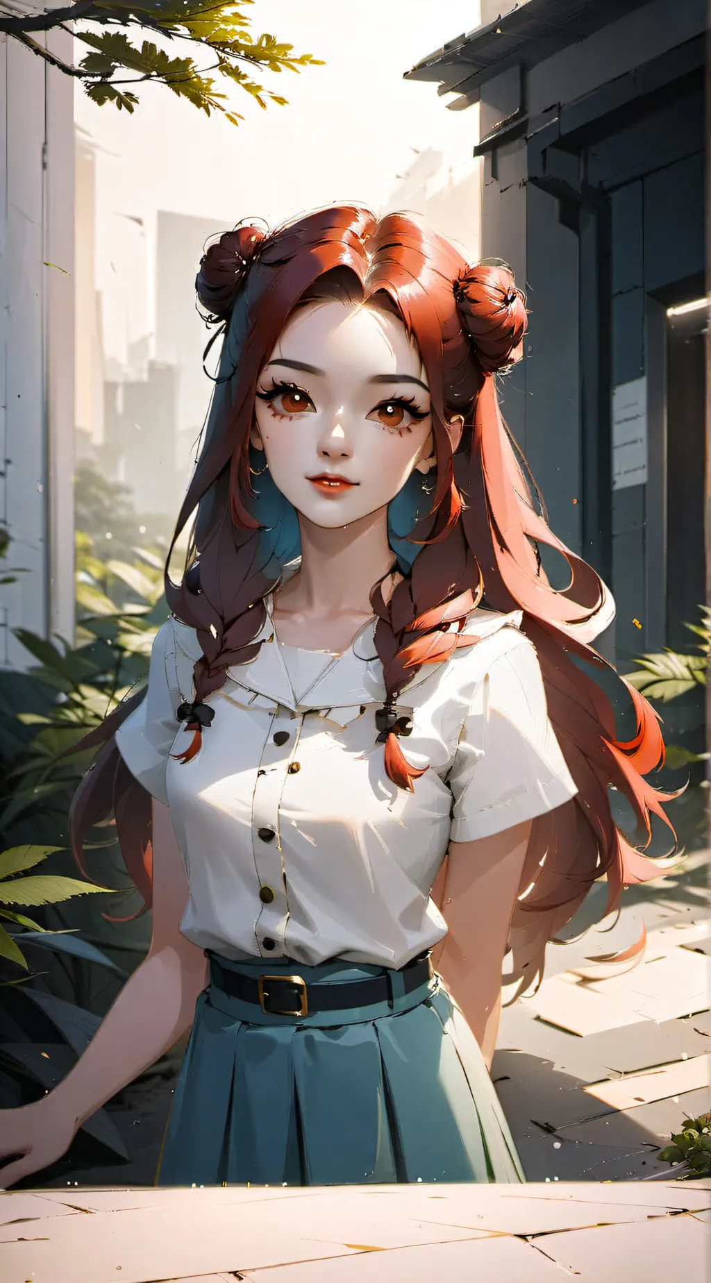 ai character: Red background