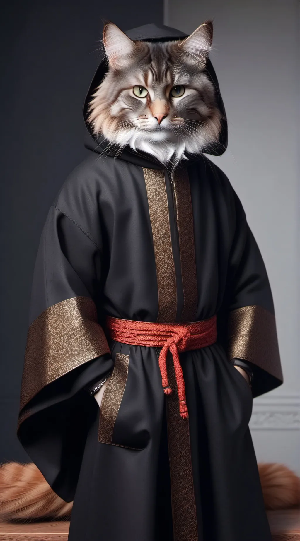 ai character: Shadow member cat background