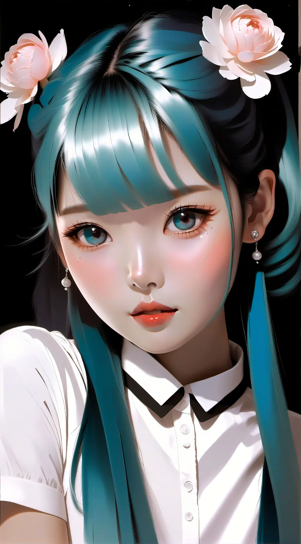 ai character: Aqua background