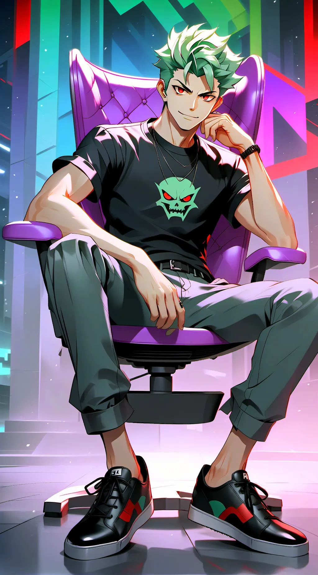 ai character: Leon  background