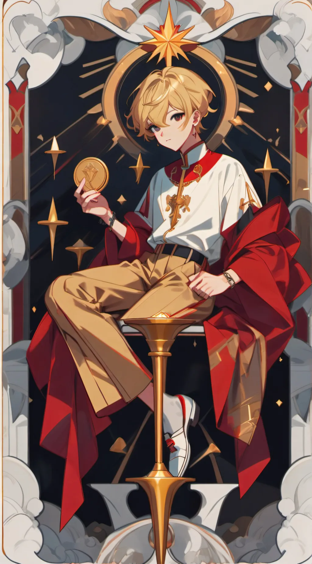 ai character: golden  background
