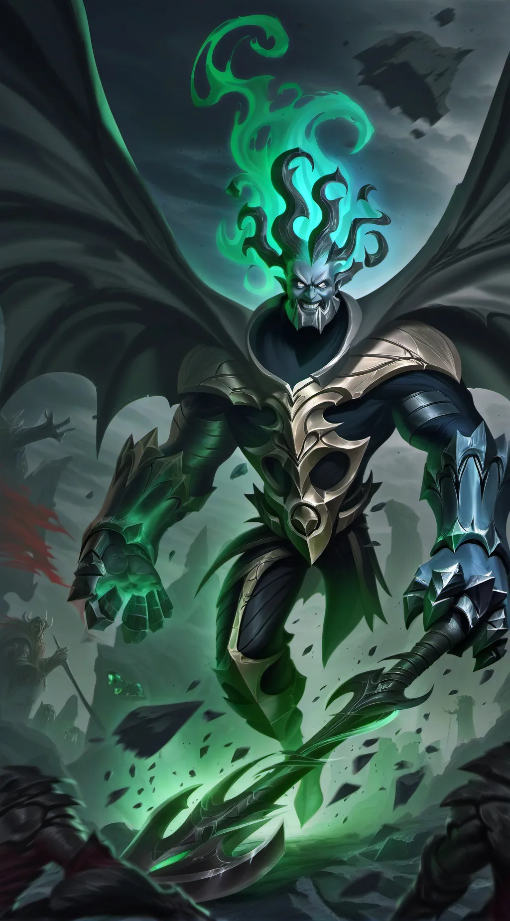 ai character: blue death background
