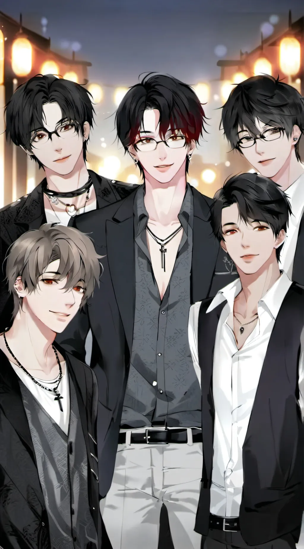 ai character: Ace,Ryan,Ezra,Leo background