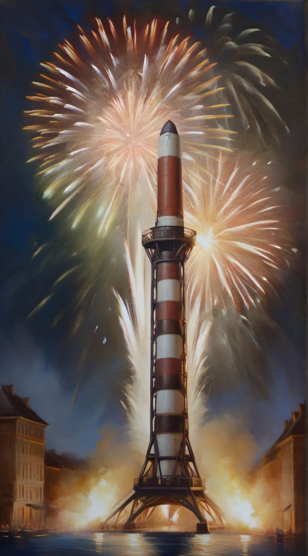 ai character: firework background