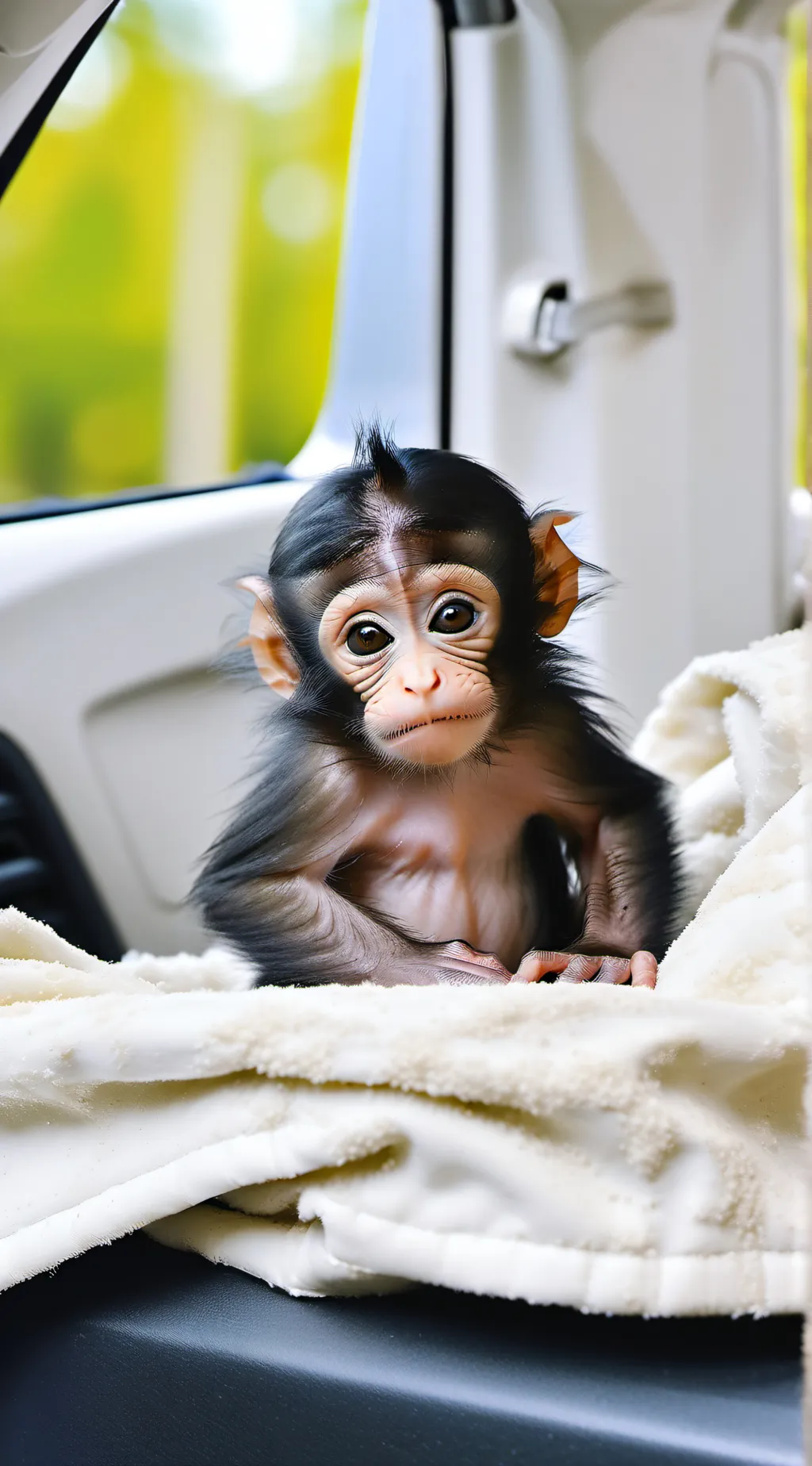 ai character: abandoned monkey background