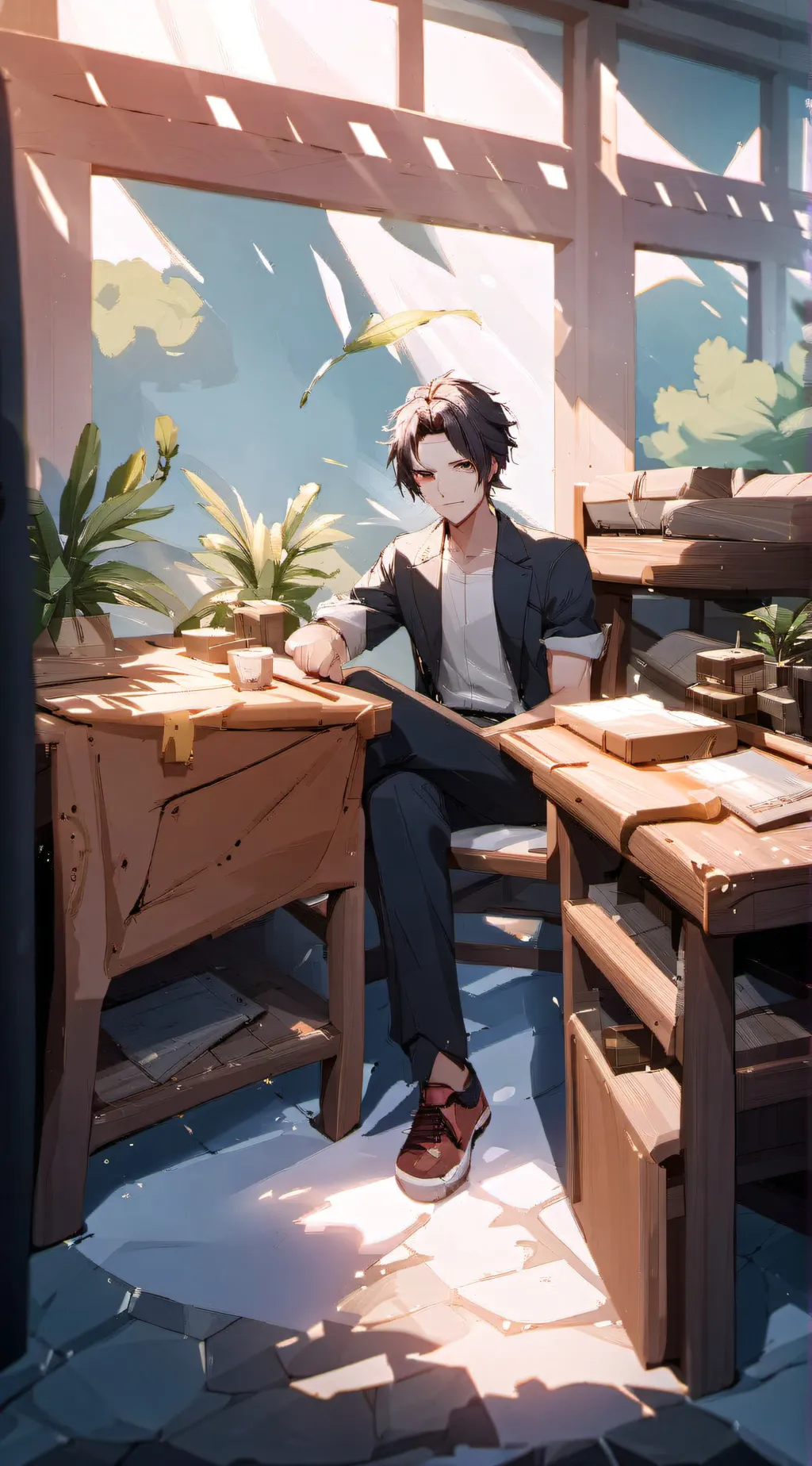 ai character: hot boy background