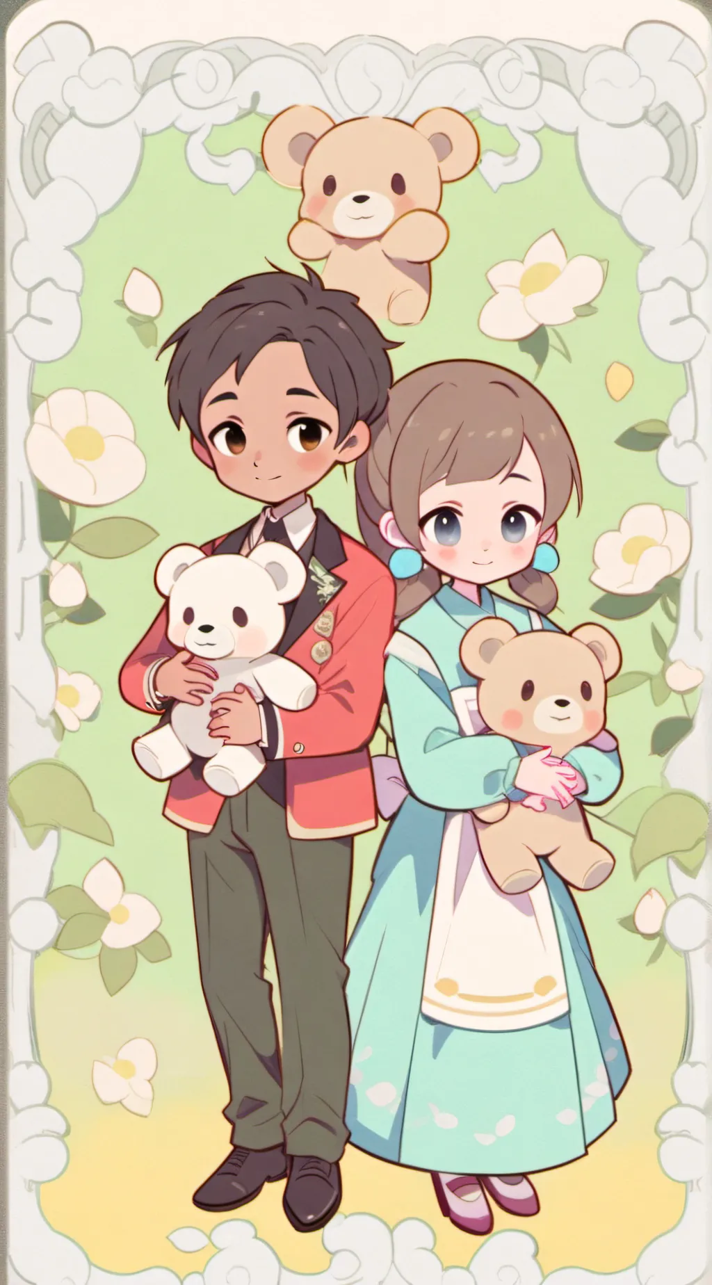 ai character: Molly and Issac  background
