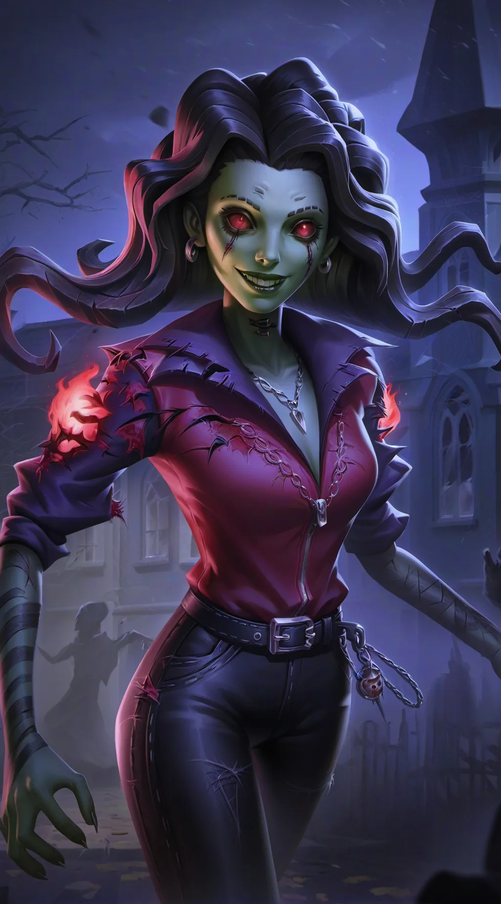 ai character: Zombie Wanda  background
